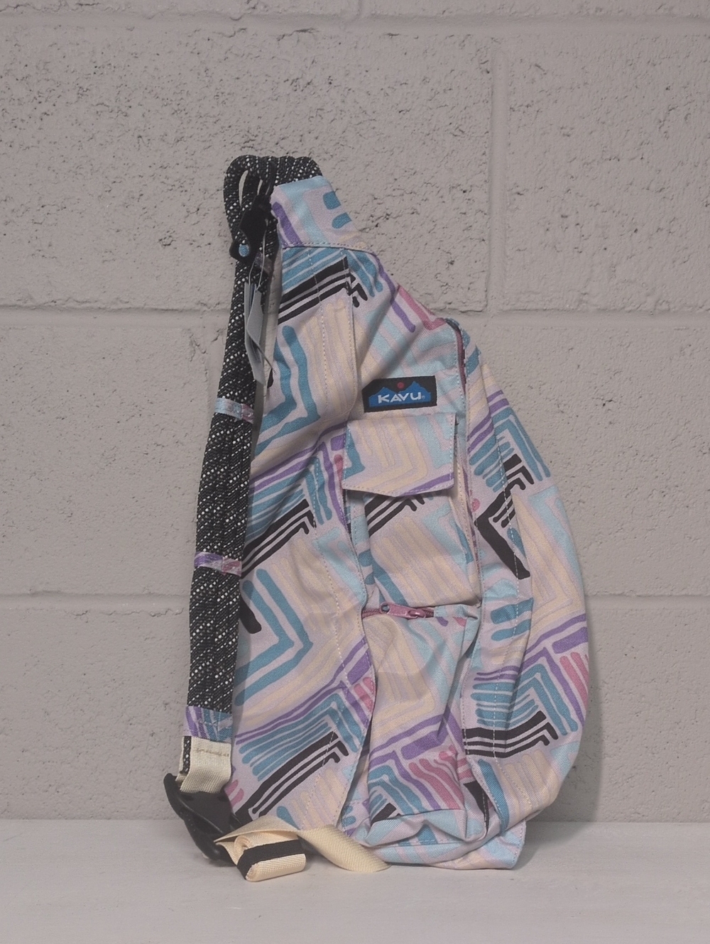 NWT KAVU Rope Sling Bag Party Pop Sea Glass Large Crossbody Backpack